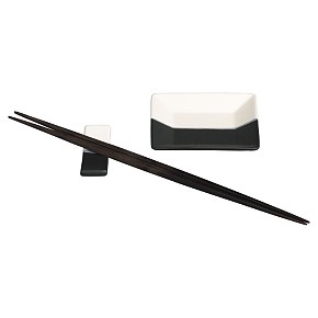 Chopstick, rest & dip dish